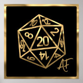 Poster RPG Crit AF | Pipe Imaginaire Or PnP Jeu Dice (Devant)