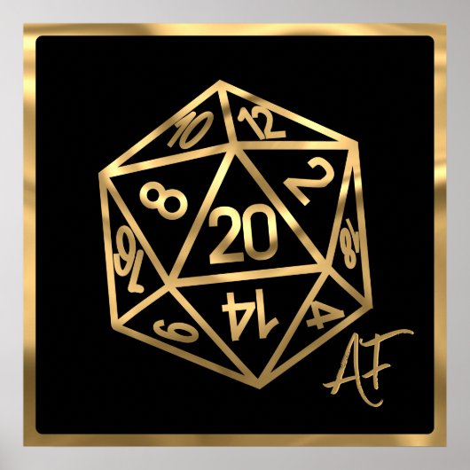 Poster RPG Crit AF | Pipe Imaginaire Or PnP Jeu Dice (Devant)
