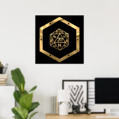 Poster RPG Dice | Gold Old School Tabletop Role Player (Bureau à domicile)