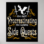 Poster Rpg Gamer Not Procrastinating Side Quest Funny Men (Devant)