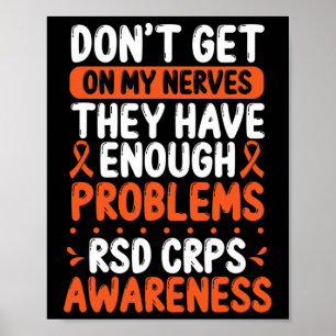 Poster RSD CRPS Warrier Orange Ribbon sur mes Nerves CRPS
