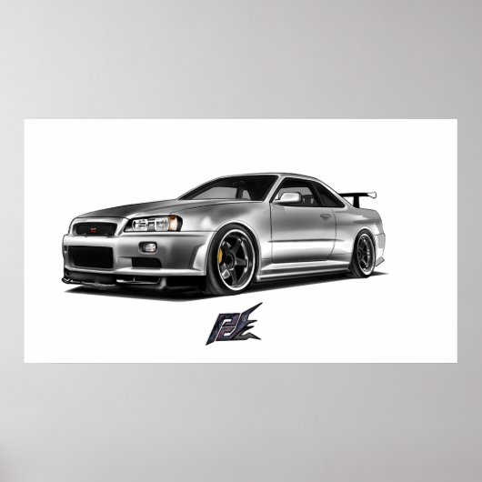 Poster rtm nissan skyline r34 (Devant)