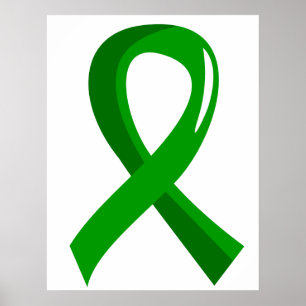 Poster Ruban 3 de vert de santé mentale