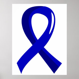 Poster Ruban bleu 3 de cancer du colon