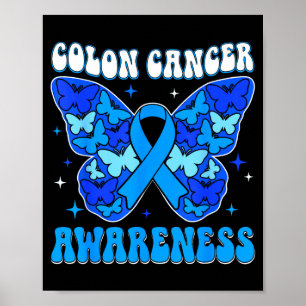 Poster Ruban bleu de sensibilisation au cancer colorectal