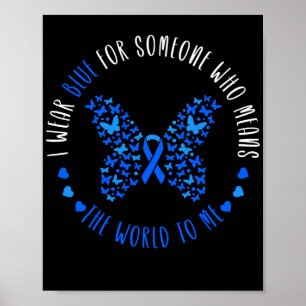 Poster Ruban Bleu Je Porte Bleu Pour Quelqu'Un ALS