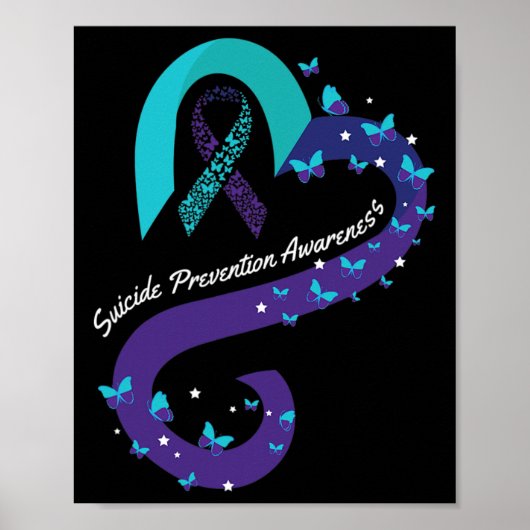 Poster Ruban Carburant Papillon Suicide Sensibilisation M (Devant)