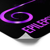 Poster Ruban cardiaque de sensibilisation à l'épilepsie (Coin)