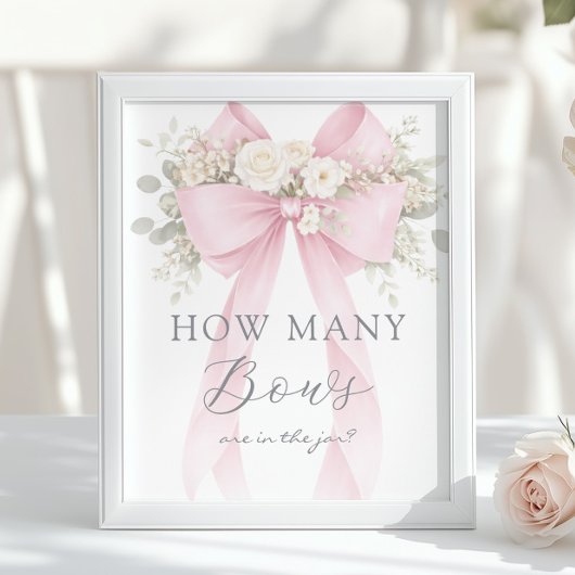 Poster Ruban Coquette Rose Combien de Rubans Jeu