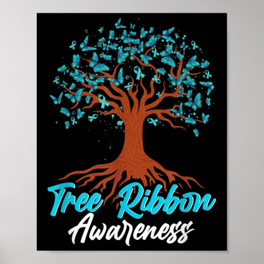 Poster Ruban d'arbre de rétablissement de dépendance Sens (Devant)