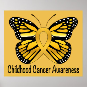 Poster Ruban de conscience de Cancer d'enfance avec le