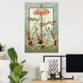 Poster Ruban de danse de mai de lapin de Pâques (Bureau à domicile)