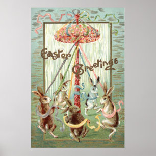Poster Ruban de danse de mai de lapin de Pâques