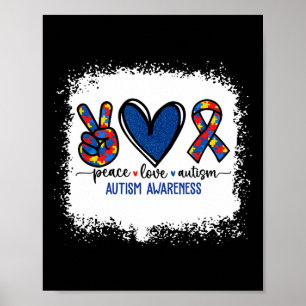 Poster Ruban de la paix et de l'amour pour la sensibilisa