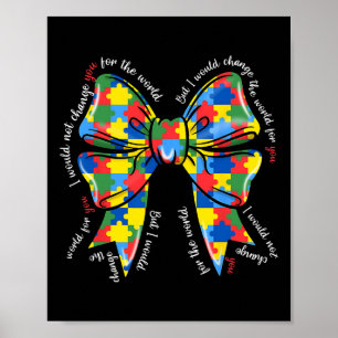 Poster Ruban de l'autisme Puzzle Coquette Arc de l'autism