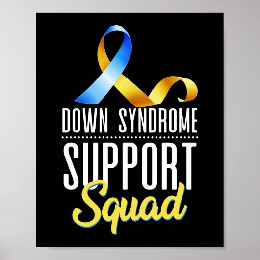 Poster Ruban de l'équipe de soutien du syndrome de Down T (Devant)