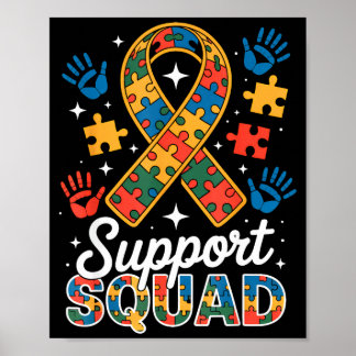 Poster ruban de puzzle de l'équipe de soutien de l'autism