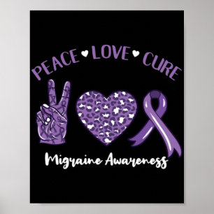 Poster Ruban de sensibilisation à la migraine guérison am