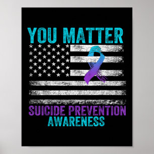 Poster Ruban de sensibilisation à la prévention du suicid