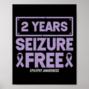 Poster Ruban de sensibilisation à l'épilepsie 2 ans sans