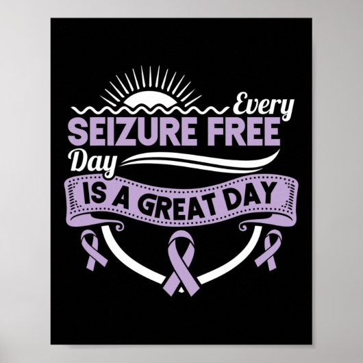Poster Ruban de sensibilisation à l'épilepsie Chaque jour (Devant)