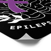 Poster Ruban de sensibilisation à l'épilepsie Violet Cerv (Coin)