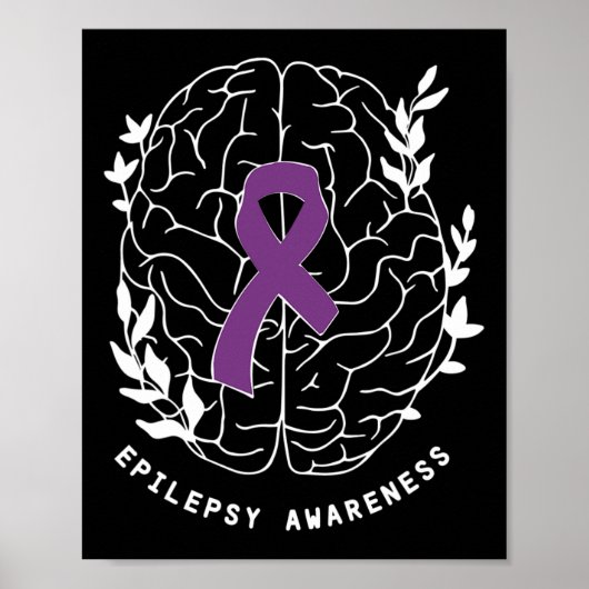 Poster Ruban de sensibilisation à l'épilepsie Violet Cerv (Devant)