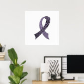 Poster Ruban de sensibilisation au cancer de n'importe qu (Bureau à domicile)