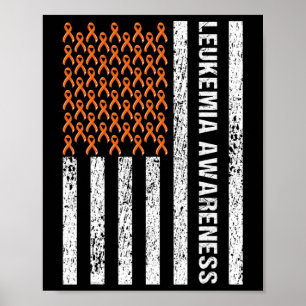Poster Ruban de sensibilisation au cancer du sang Drapeau