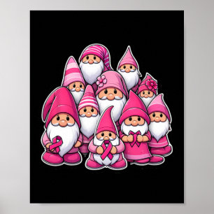 Poster Ruban de sensibilisation au cancer du sein Gnomes 