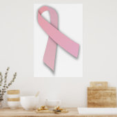 Poster Ruban de sensibilisation au cancer du sein rose (Cuisine)