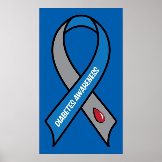 Poster Ruban de sensibilisation au diabète (Devant)