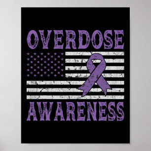 Poster Ruban de sensibilisation au surdosage Drogue Addic
