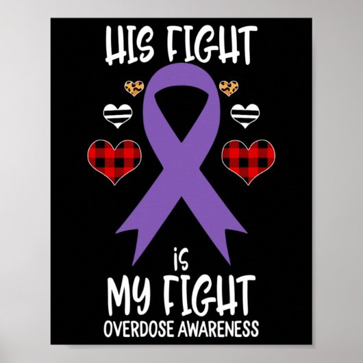 Poster Ruban de sensibilisation Son combat est mon combat (Devant)