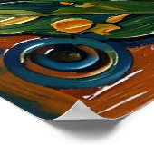 Poster Ruban de sensibilisation violet Fibro (Coin)