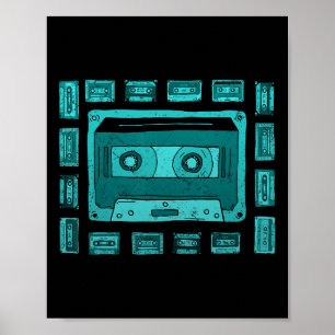 Poster Ruban de Teal Aqua Light Old School Teal Aqua coul