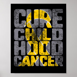 Poster Ruban d'or de soutien à la sensibilisation pour gu