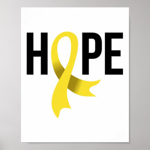 Poster Ruban d'or du Mois de sensibilisation au cancer in