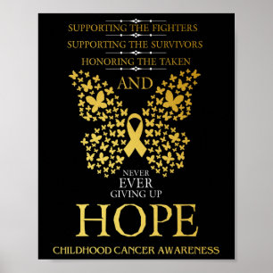 Poster Ruban d'or pour la sensibilisation au cancer infan