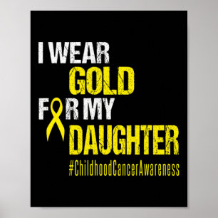 Poster Ruban d'or pour le cancer infantile T Porter de l'