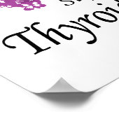 Poster Ruban du cancer de la thyroïde des papillons (Coin)