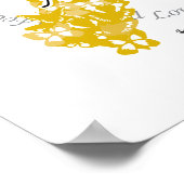 Poster Ruban du cancer de l'enfance des papillons (Coin)