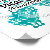 Poster Ruban du cancer du col de l'utérus (Coin)