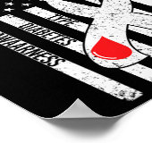 Poster Ruban du drapeau américain de sensibilisation au d (Coin)