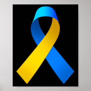 Poster Ruban du drapeau de l'Ukraine Couleurs du drapeau