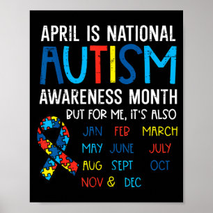 Poster Ruban du Mois de la sensibilisation à l'autisme d'