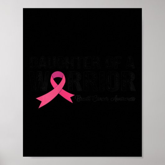 Poster Ruban Fille D'Un Guerrier Sensibilisation Au Cance (Devant)