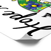 Poster Ruban Fleur 4 Hope Matters Autisme (Coin)