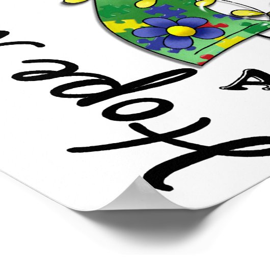 Poster Ruban Fleur 4 Hope Matters Autisme (Coin)