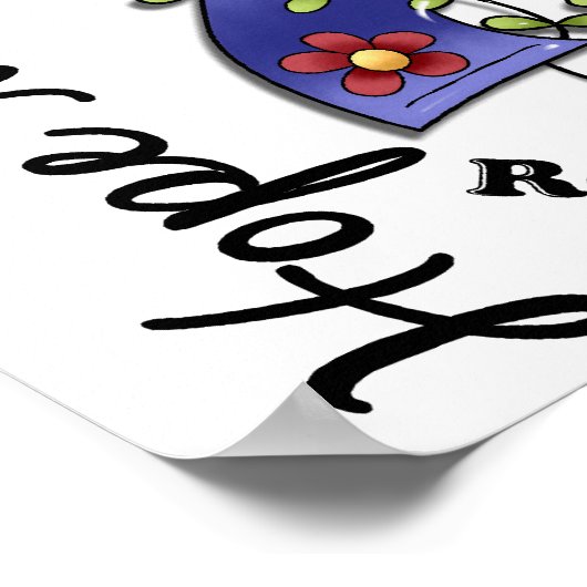 Poster Ruban Fleur 4 Hope Matters Cancer Rectal (Coin)